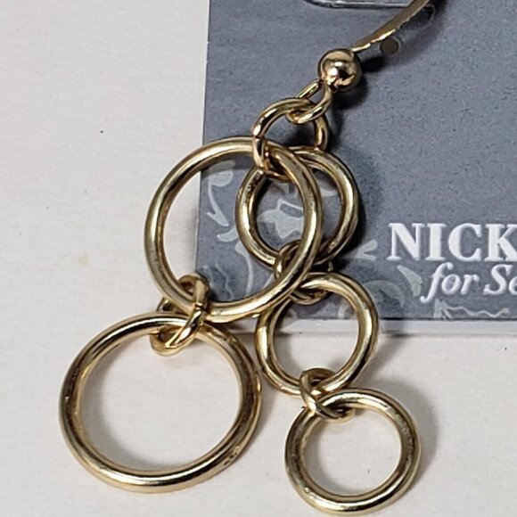 2/$30 Gold tone Hoops Cluster Design Drop Dangle Earrings, 1.75-in Women Jewelry - Picture 4 of 8